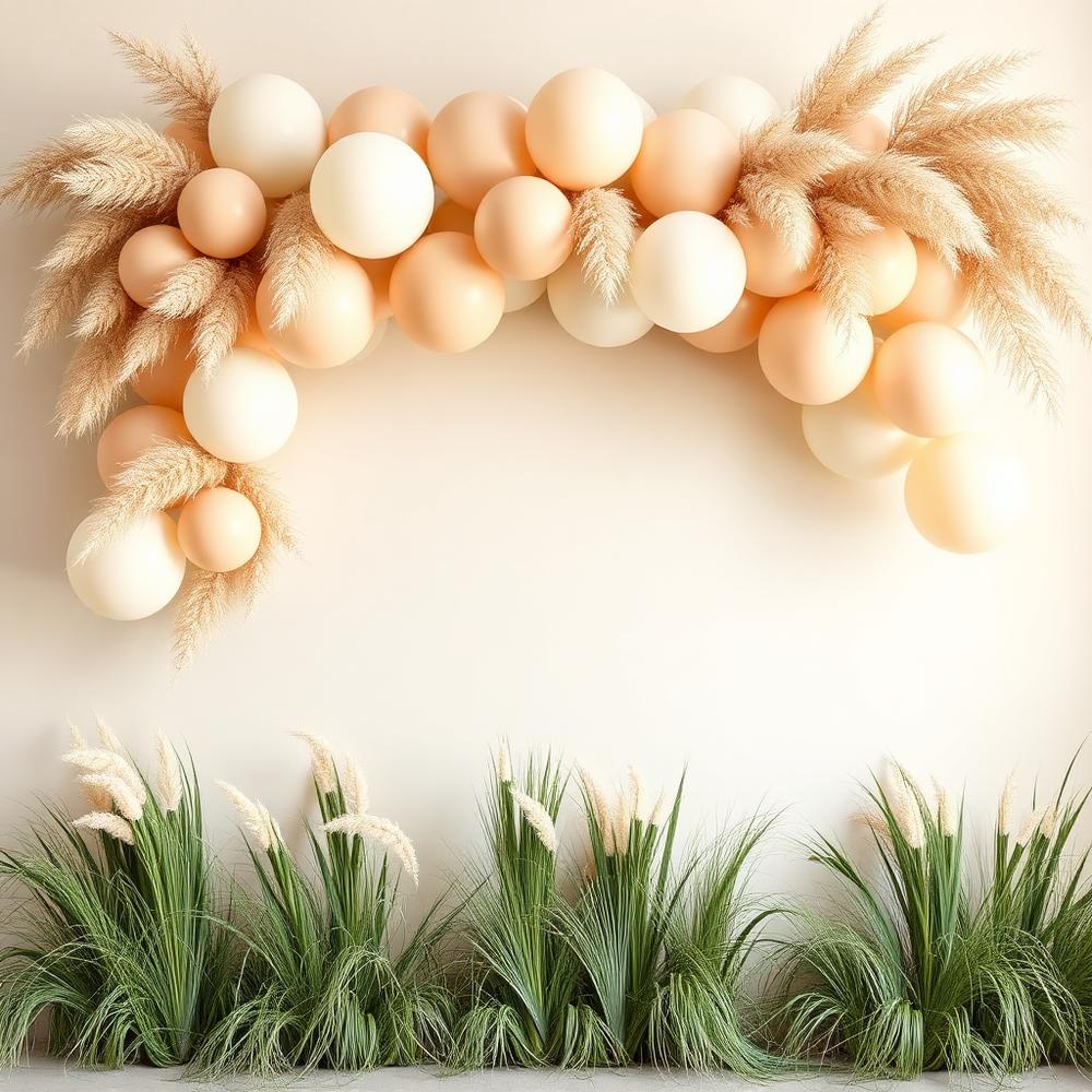 Cream + Pampas Balloon Garland